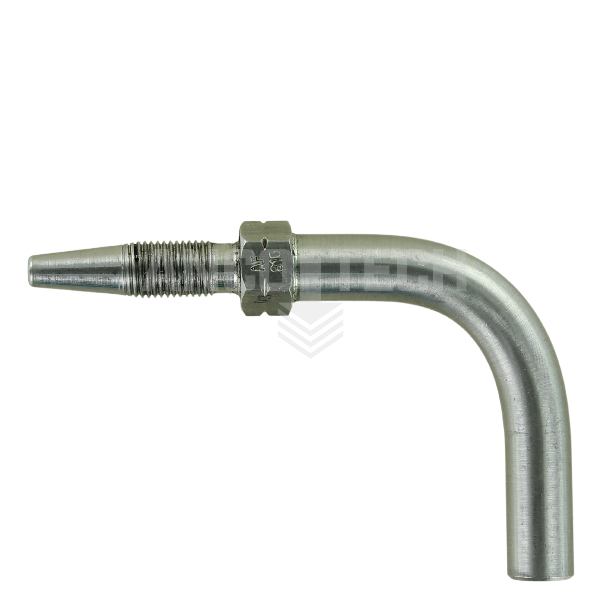 Stainless steel pipe end 8 mm, angled for HD hose 8.6x4