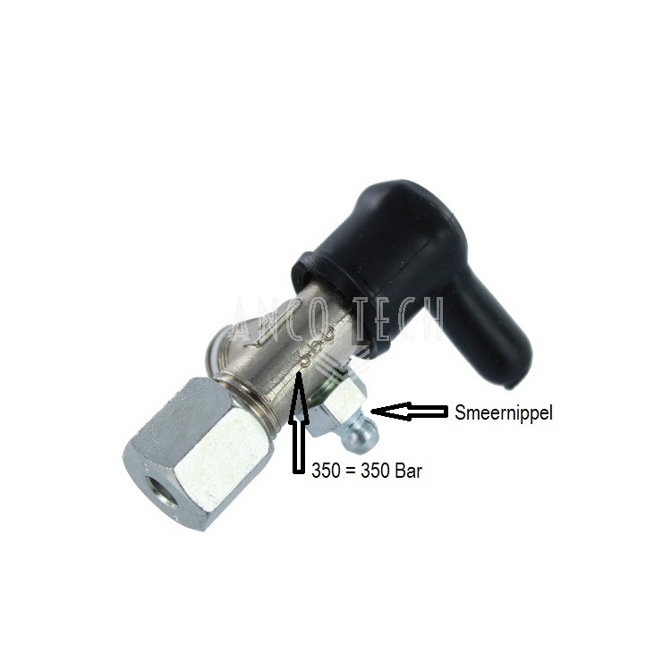 Lincoln pressure relief valve 350 Bar 1/4G for tube 6mm with